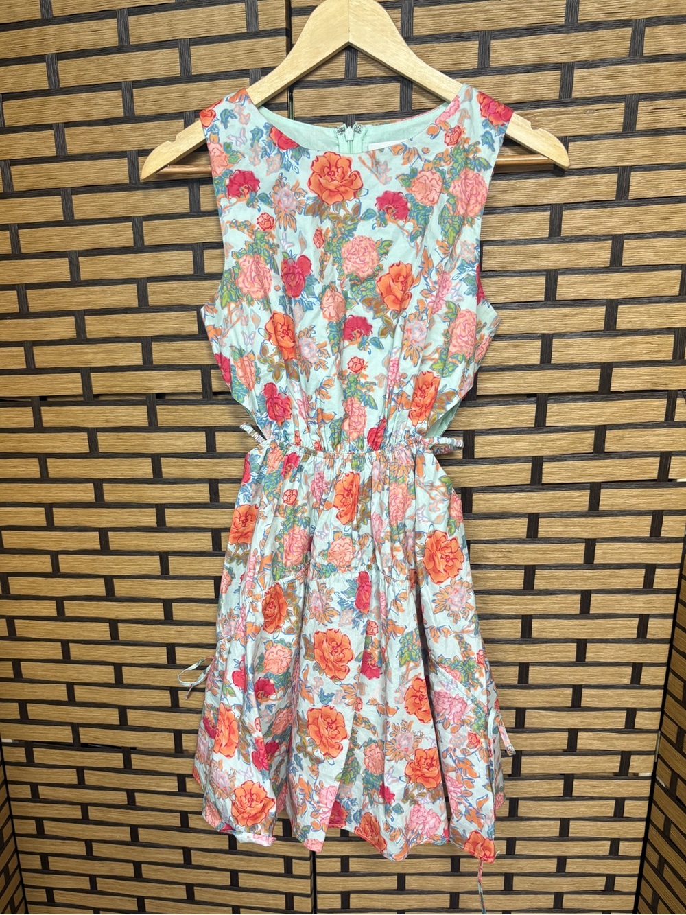 English factory mint floral dress size XS